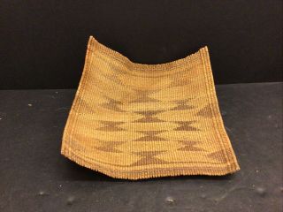 Fine Vintage Indian Woven Square Mat Basket Native American Antique Navajo?