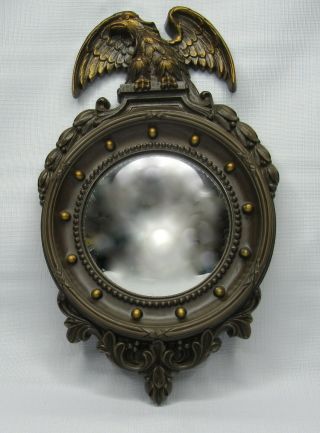 Homco Convex Porthole Mirror Usa Federal Eagle 13 American Colonies Bullseye