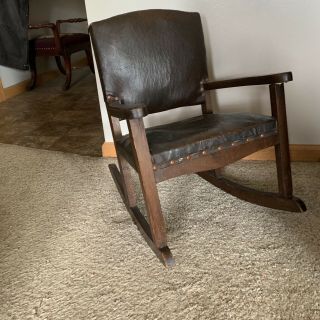 Vintage/antique Oak Wood Rocking Chair - Rocker,  Cushion