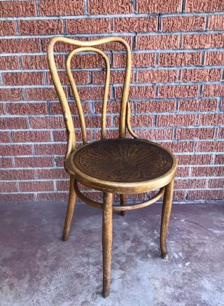 J & J Kohn Bentwood Embossed Shell Cafe Chair - Bistro Cane Chair From Austria 3