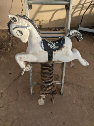 Vintage Pony Horse Playground Spring Ride On Toy Cast Aluminum - Mexico Forge