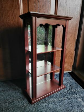 17 " Wood Mirrored Wall Shelf Open Curio Display Cabinet Table Top Mount Vintage