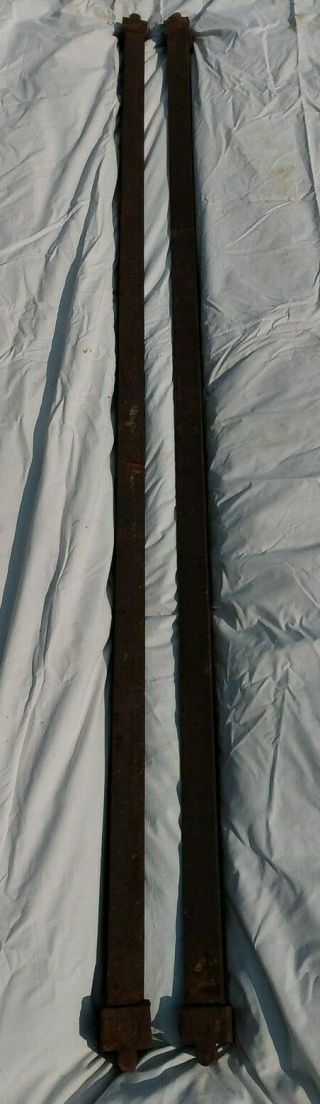 Vintage Cast Iron Bed Rails Cone Ends Tapered Full Or Twin Bed