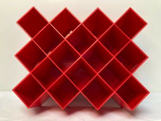Vintage Copco Red Honeycomb Spice Rack Lubge - Randel Design Wall Mount Midcentury