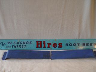 Vintage Hires For Pleasure Or Thirst Soda 3 Piece Advertising Door Push Bar Sign