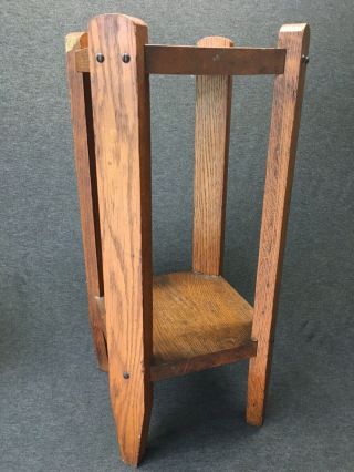 Antique Arts & Crafts Oak Side End Table Lakeside ? Mission Style Plant Stand