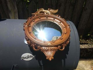 Vintage Large Syroco Eagle Federal Convex Mirror,  21 " T,  14 " W 4007