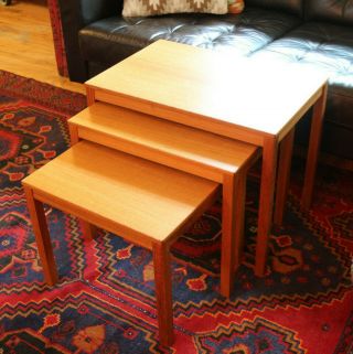 Made In Denmark Mid Century Modern Nesting Tables By Bent Silberg Mobler
