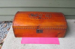 Reserved: Dome Top Camel Back Trunk Chest For Child Doll 26 " X 13 " X 10 "
