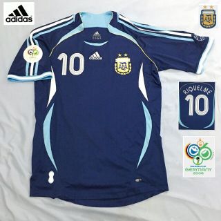 Argentina Football Away Shirt Riquelme 2006 Medium Adidas Vintage