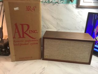 1 Acoustic Research Ar - 4x Vintage Bookshelf Speakers Made In Usa Oiled Walnut.