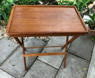 Vintage Goodwood Teak Folding Tv Table Tray Mid Century