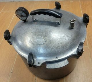 All American Cast Aluminum Pressure Cooker Canner No.  7 Vtg Antique 15 1/2 Quart