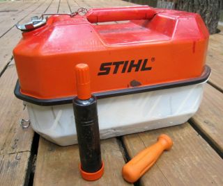 Vintage Stihl Gas Can With Accessories,  Marked Blitz,  Usmc,  1984