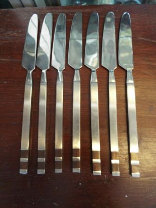 Set 7 Stanley Roberts Crosspoint Mid Century Modern Mcm 8 1/4 " Dinner Knives
