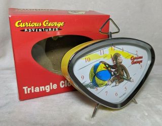 Curious George Adventures Alarm Clock W/box - Retro Yellow Triangle - Gitd