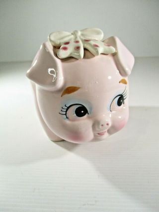 Pig Girly Pig Money Box Medium Size Ceramic.