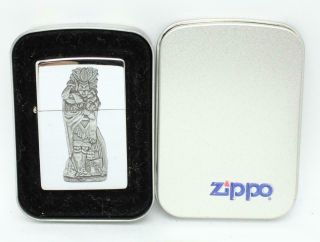 Vintage 1996 Zippo Lighter Chrome Barrett Smythe Cigar Store Indian