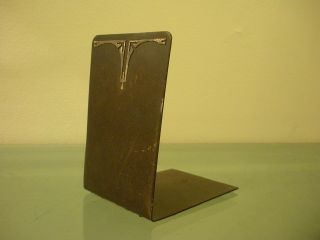 (1) Antique Arts And Crafts Bronze Sterling Silver Bookend Ams Heintz
