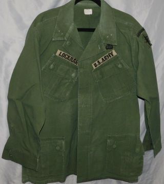 Vtg 1968 Vietnam Green Beret Airborne Patch Poplin Rip Stop Jungle Coat Shirt