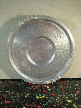 471 Lazy Susan Cake Stand Hammered Aluminum Rodney Kent Hand Wrought Creations
