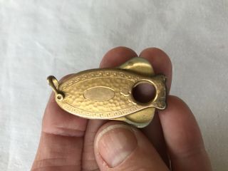 Antique Art Deco Gold Filled Cigar Cutter Watch Fob Pendant Fish Shape 1916