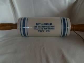 Advertising Pottery/vintage Davy & Company Rolling Pin