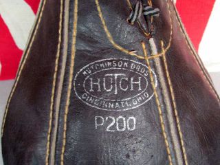 Vintage Hutch Leather Boxing Punching Speed Bag & Ken - Wel Gloves w/Box NOS 4
