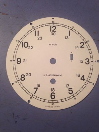 M Low Us Government Ships Clock Dial Fits Some Chelsea Movement 6 " Diameter