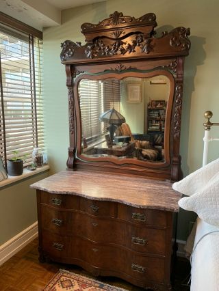 Victorian Marble Top Dresser And Wash Stand