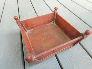 rare antique hand - made wooden square centerpiece bowl 2
