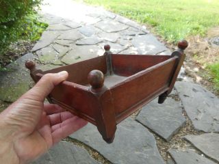 rare antique hand - made wooden square centerpiece bowl 3