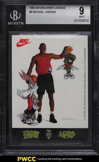1993 Nike Warner Stickers Michael Jordan & Bugs Bunny 4 Bgs 9