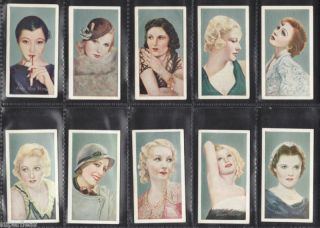 1934 Film Favorites Tobacco Card Set W Blondel Garbo Lombard Gaynor Loy