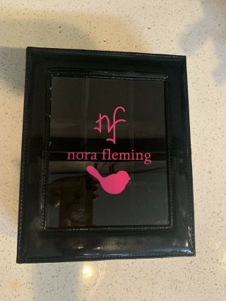Nora Fleming Latched Black Glossy Keepsake Box Holds 9 Ceramic Minis