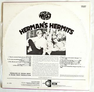 ⭐ THE MOST OF HERMAN ' S HERMITS ⭐ Vintage 1971 Vinyl 12 LP Album Record AXIS 6003 2