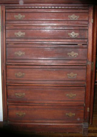 Rare Eastlake 6 - Drawer Lockside Chest Of Drawers - A Classic/must See