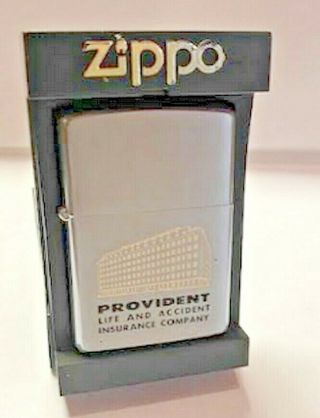 Vintage 1978 Provident Insurance Building Graphic Never Fired Zippo Lighter