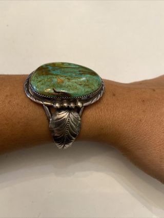 Magnificent Vintage Navajo Royston Turquoise Sterling Silver Bracelet Signed