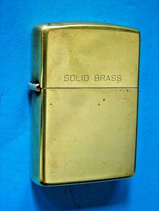 Zippo 60th Anniversary 1932 - 1992 Solid Brass Plain Cigarette Lighter No Case