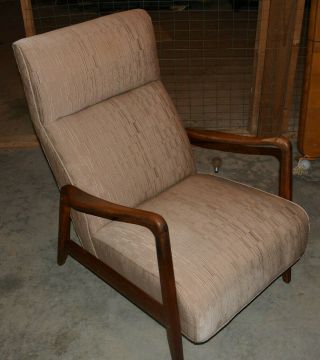 Vintage 1950s Mid Century Danish Modern Recliner Lounge Chair Scandinavian