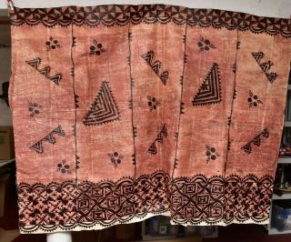 Large Vintage Polynesian Tapa Bark Cloth Pacific Islands Oceania 91 " X 68 "