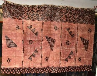 Large Vintage Polynesian Tapa Bark Cloth Pacific Islands Oceania 92 " X 75 "