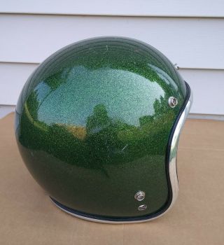 Vintage 1970’s Arthur Fulmer Af 40 Helmet Green Metallic Sparkle Size Xl