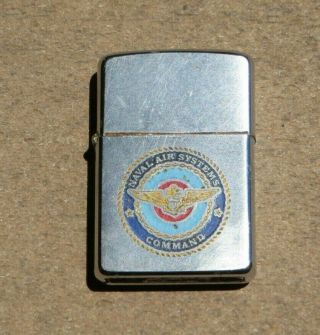 Vintage 1970 Zippo Cigarette Lighter Usn Us Navy Naval Air Systems Command