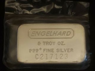 Vintage Canada Engelhard 9th Series 5 Oz 999 Fine Silver Bar C217123