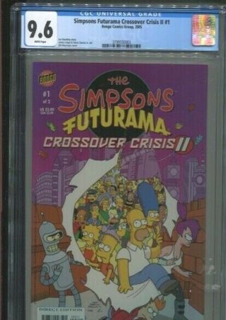 Simpsons Futurama Crossover Crisis Ii Number 1 Cgc Near Plus 9.  6