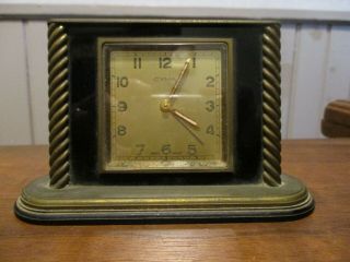 VINTAGE CYMA ALARM CLOCK IN CONDITION/BRASS HOUSING - PATINA 2