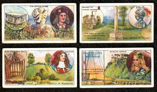 4 X 1913 F & J Smith Battlefields Of Great Britain Cigarette Cards