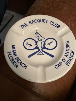 Vintage Ashtray The Racquet Club Miami Beach Rare